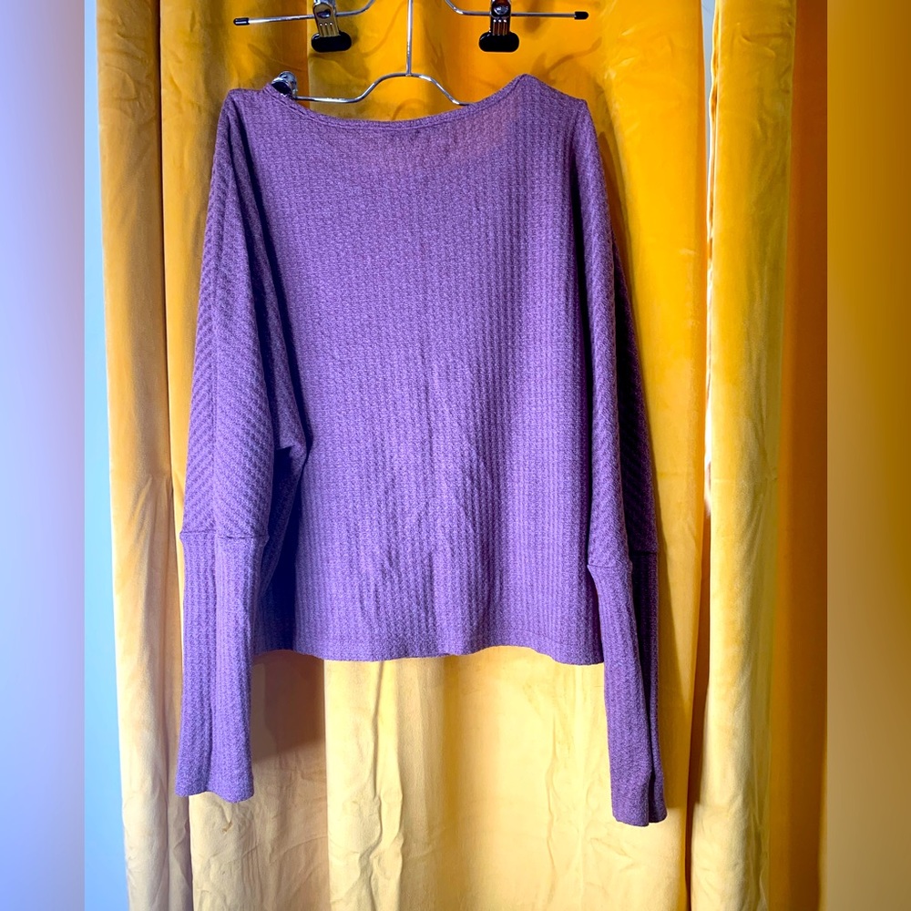 Dolman Sleeve Waffle Knit Top